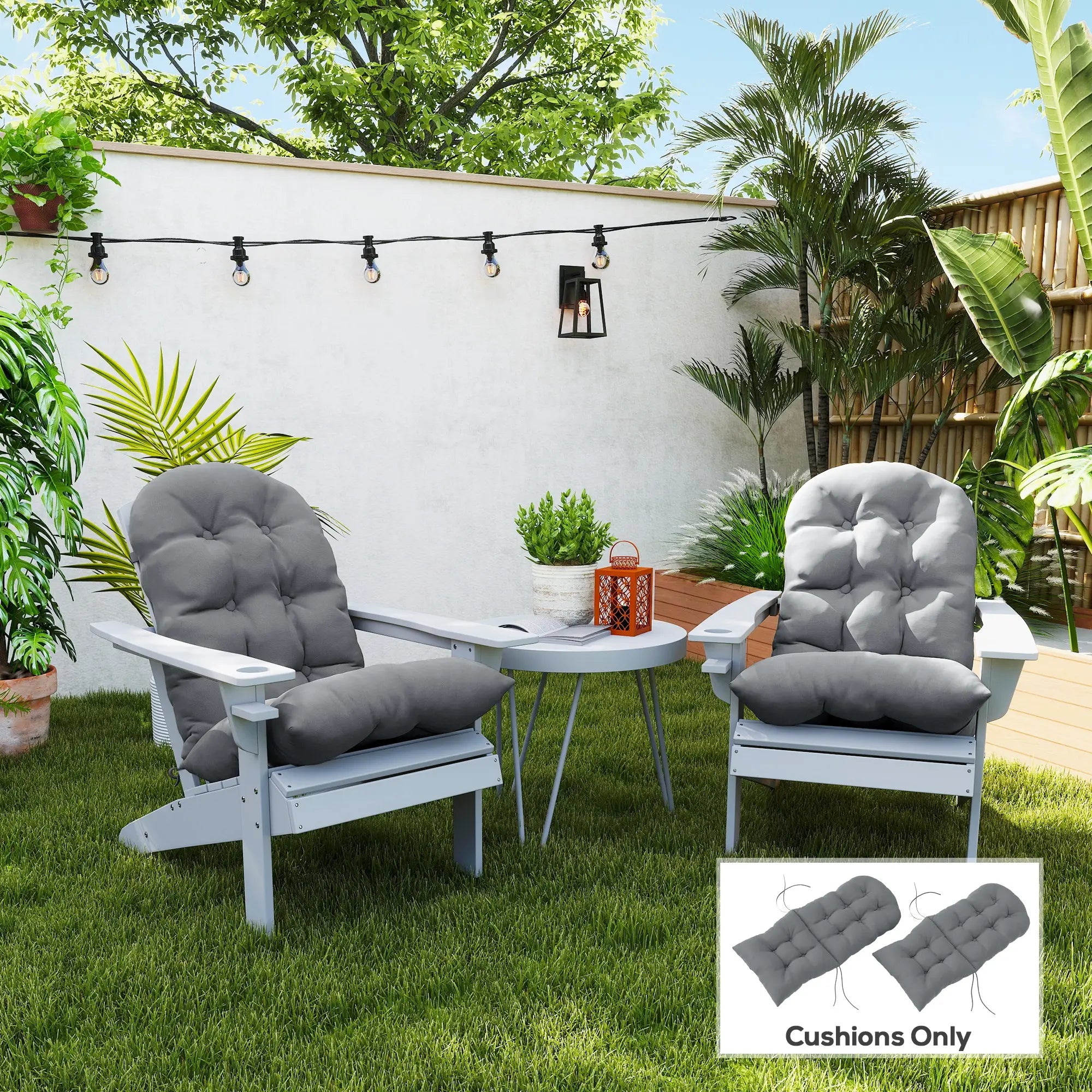 Adirondack Chair Cushions Set of 2, Grey Patio Chair Cushions at Gallery Canada