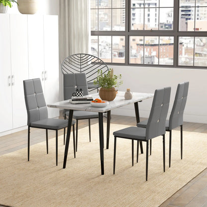 Modern Dining Chairs Set of 4, Upholstered Seat, Steel Legs, Grey Bar Stools at Gallery Canada