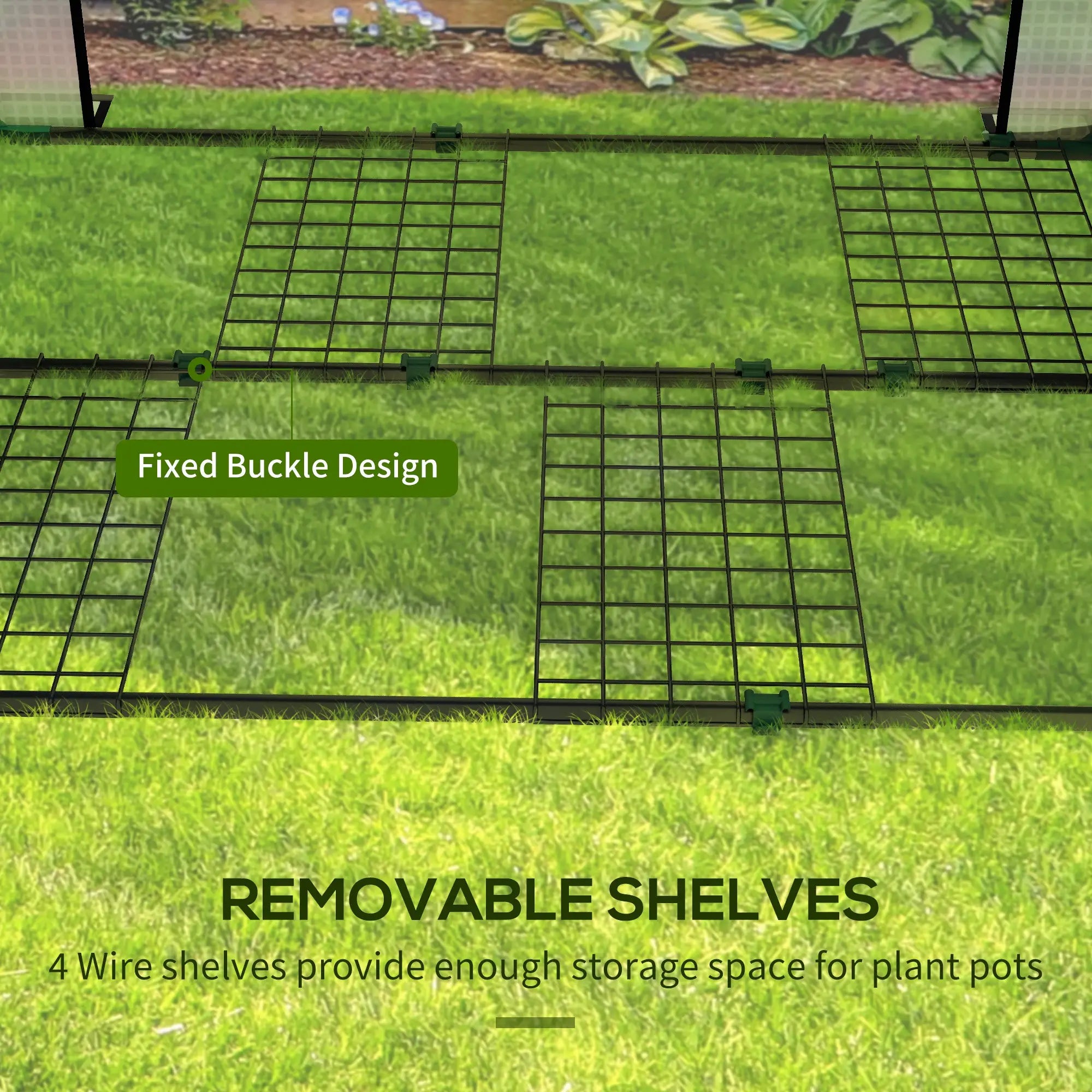 Mini Greenhouse With 4 Wire Shelves, Portable, 39.4