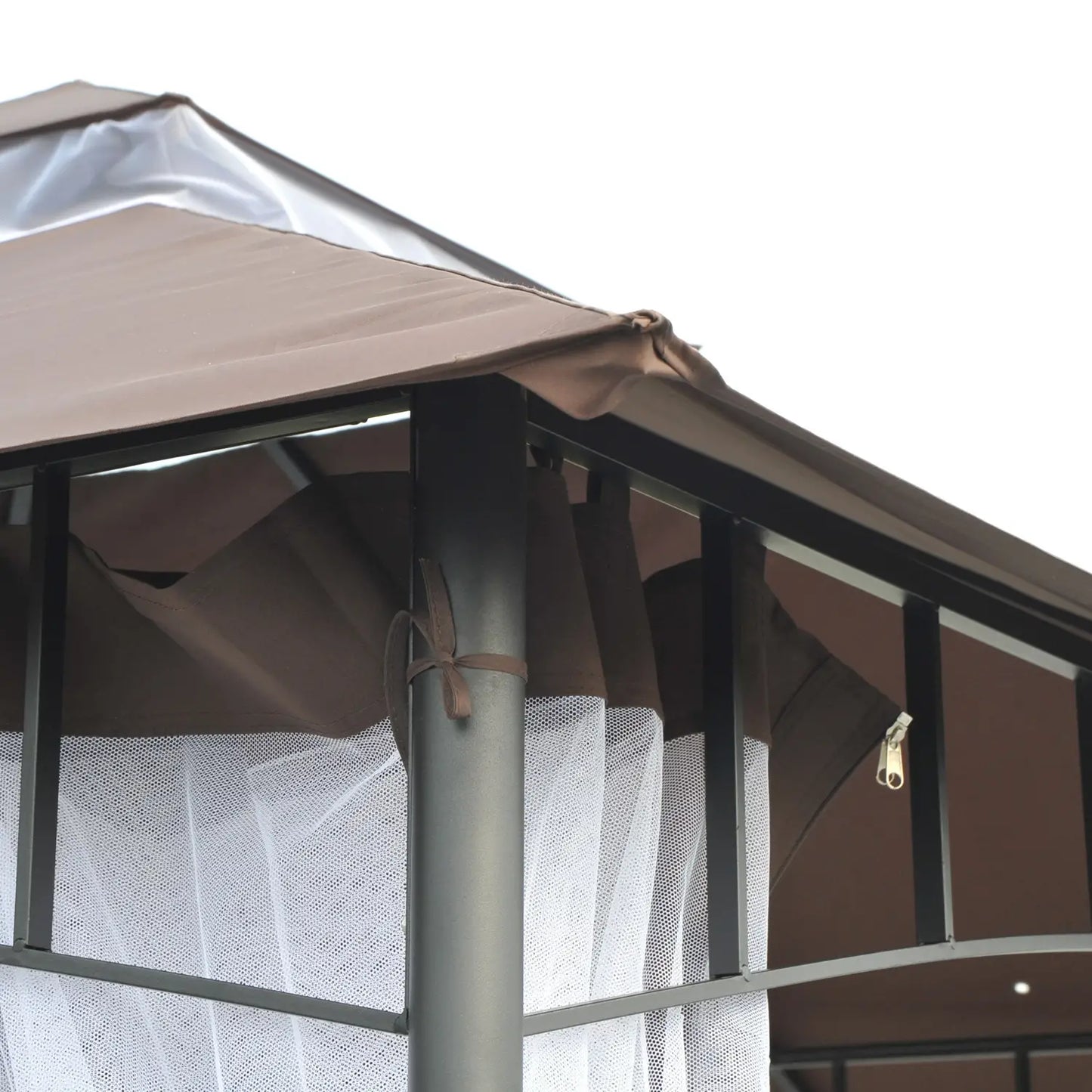 10' x 10' Garden Gazebo, Double Tier Canopy, Sunshade Tent, Anti-UV Roof, Metal Frame, Coffee Gazebos at Gallery Canada