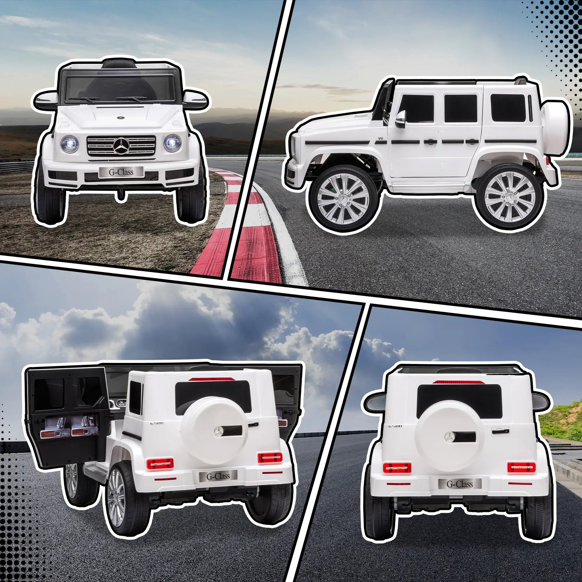 Licensed 12V Kids Ride on Car with Remote, Music, Lights, MP3, White Electric Toy Cars at Gallery Canada