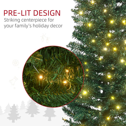 7' Pre Lit Artificial Pencil Christmas Tree, Warm White LED Lights, Green Pencil Christmas Trees at Gallery Canada