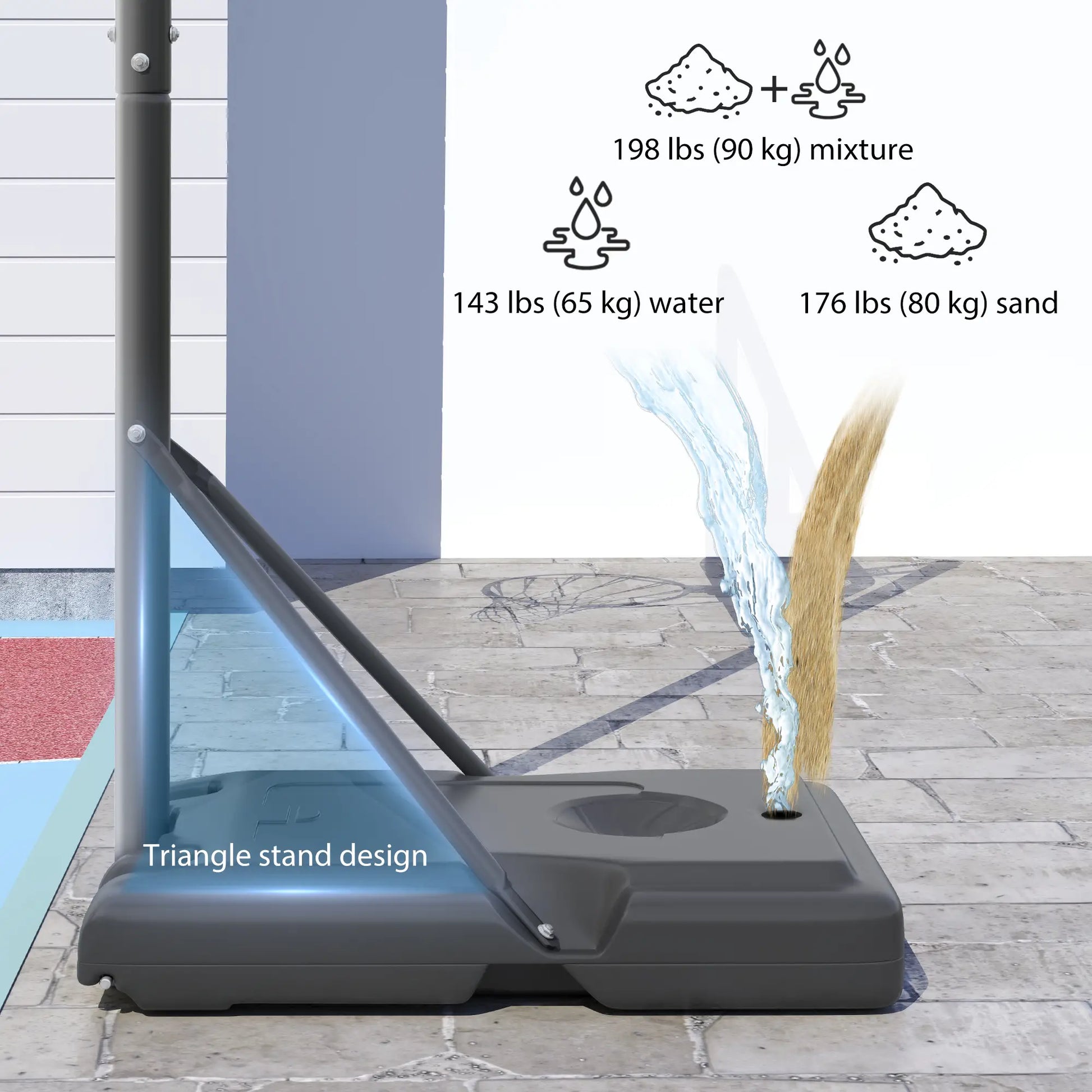 Height Adjustable Basketball Hoop Stand, 5ft-10ft, Portable with Wheels, 43" Backboard Basketball at Gallery Canada