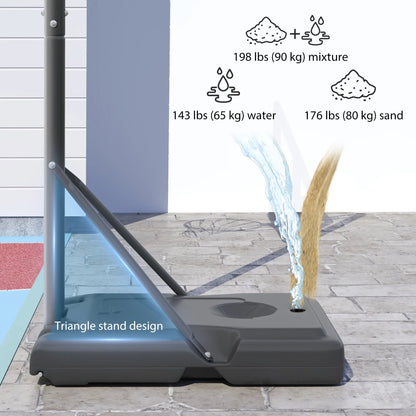 Height Adjustable Basketball Hoop Stand, 5ft-10ft, Portable with Wheels, 43" Backboard Basketball at Gallery Canada