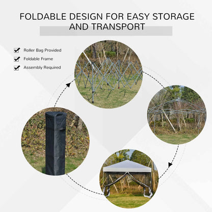 10' x 10' Pop-Up Canopy Tent, 3-Level Adjustable, Silver Pop Up Canopies at Gallery Canada