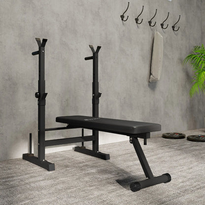 Adjustable Weight Bench, Foldable with Barbell Rack, Dip Station, Black Weight Benches at Gallery Canada