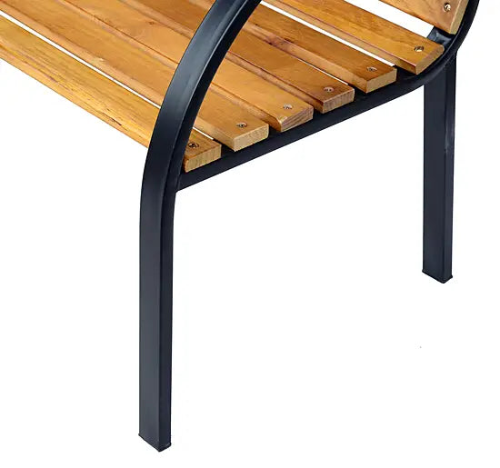 48"L Wooden Garden Bench, Outdoor Patio Loveseat, Steel Frame Outdoor Benches at Gallery Canada