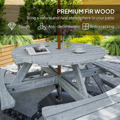8 Seater Round Wooden Pub Bench, Patio Dining Set, Outdoor Patio Outdoor Dining Sets at Gallery Canada