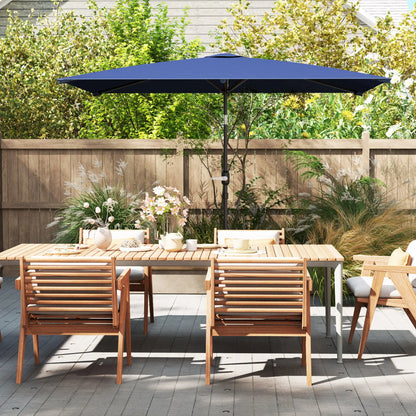 6.5x9.6ft Rectangle Aluminum Tilt Patio Umbrella, Navy Blue Sun Umbrellas at Gallery Canada