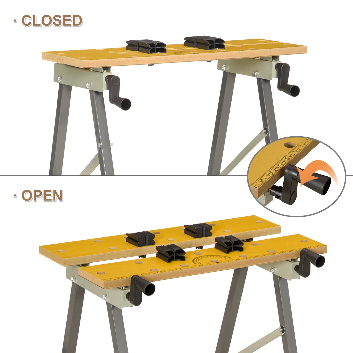 Foldable Work Bench w/ 4 Adjustable Clamps, Carpenter Saw Table Tool Organizers at Gallery Canada