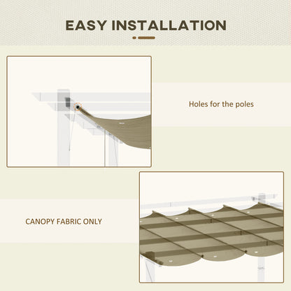 Retractable Pergola Canopy, 10' x 10', Tan Gazebo Canopy Replacement at Gallery Canada