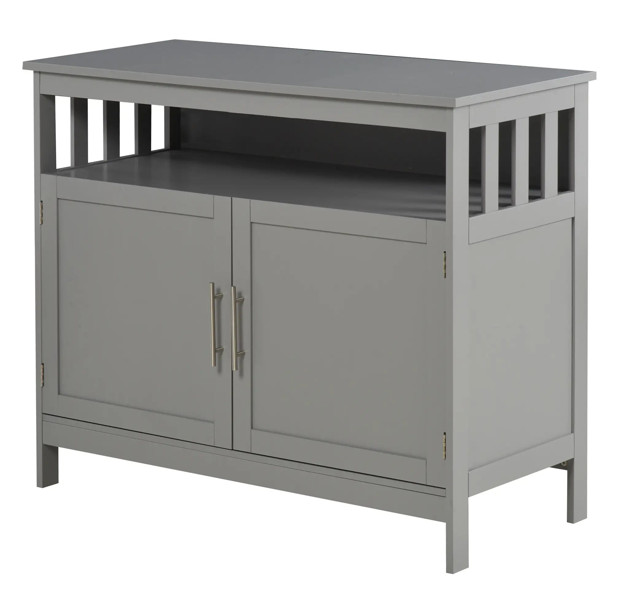Kitchen Sideboard, Wooden Storage Cabinet, 2-Level, Grey Bar Cabinets at Gallery Canada