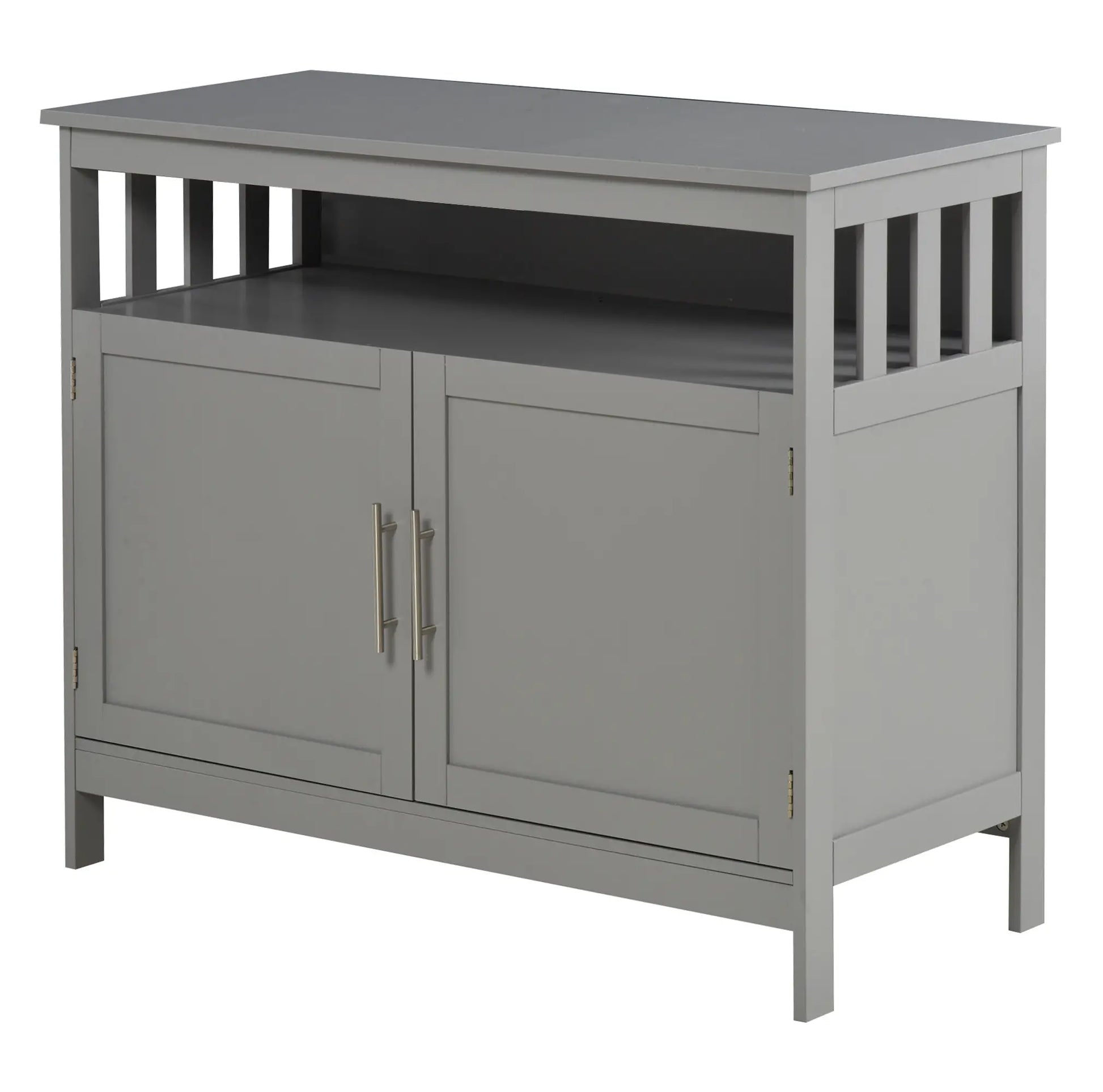 Kitchen Sideboard, Wooden Storage Cabinet, 2-Level, Grey Bar Cabinets at Gallery Canada