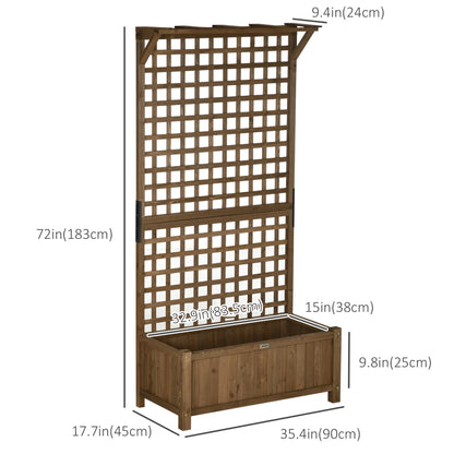 Wood Planter with Trellis for Vine Climbing, Raised Garden Bed Wooden Planter Boxes at Gallery Canada