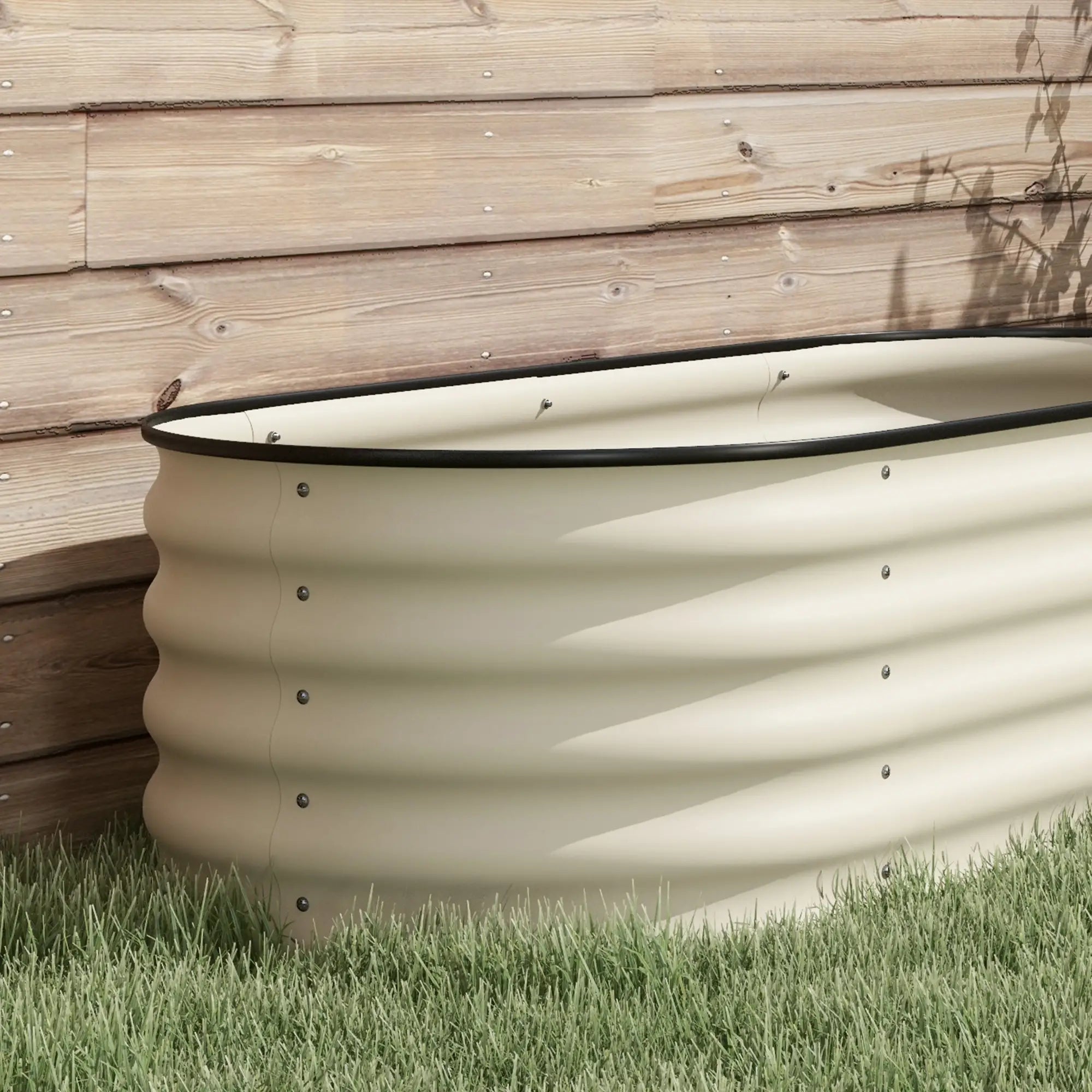 Galvanized Steel Raised Garden Bed, 8 x 2 x 1.5 FT, Cream White Galvanized Planter Boxes at Gallery Canada