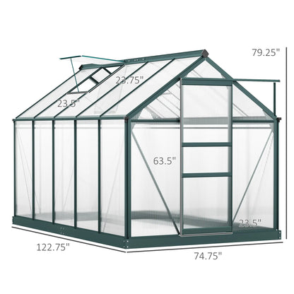6' x 10' x 6.6' Polycarbonate Greenhouse, Walk-In Garden Kit, Green Walk In Greenhouses at Gallery Canada