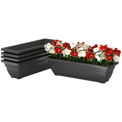 Rectangular Flower Pots, 5 Pack 23 Inches, Window Box Planters, Black Garden Accessories at Gallery Canada