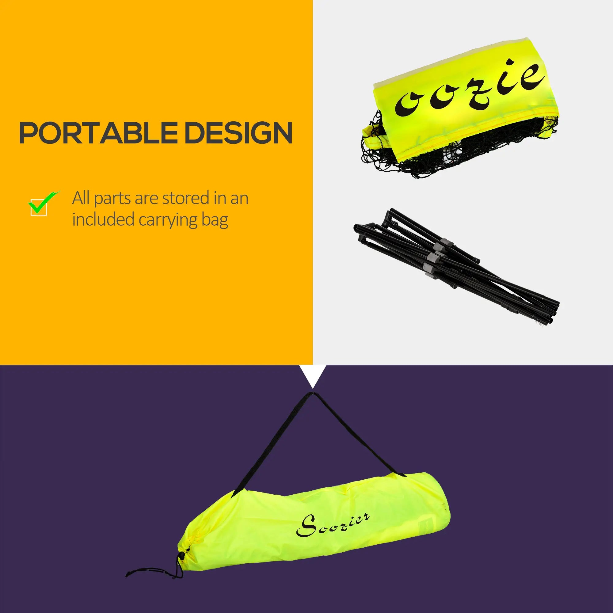 10ft Adjustable Badminton Net, With Carry Bag, Yellow Badminton at Gallery Canada