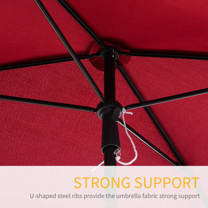6.5x4ft Rectangle Tilt Adjustable Patio Umbrella, Red Sun Umbrellas at Gallery Canada