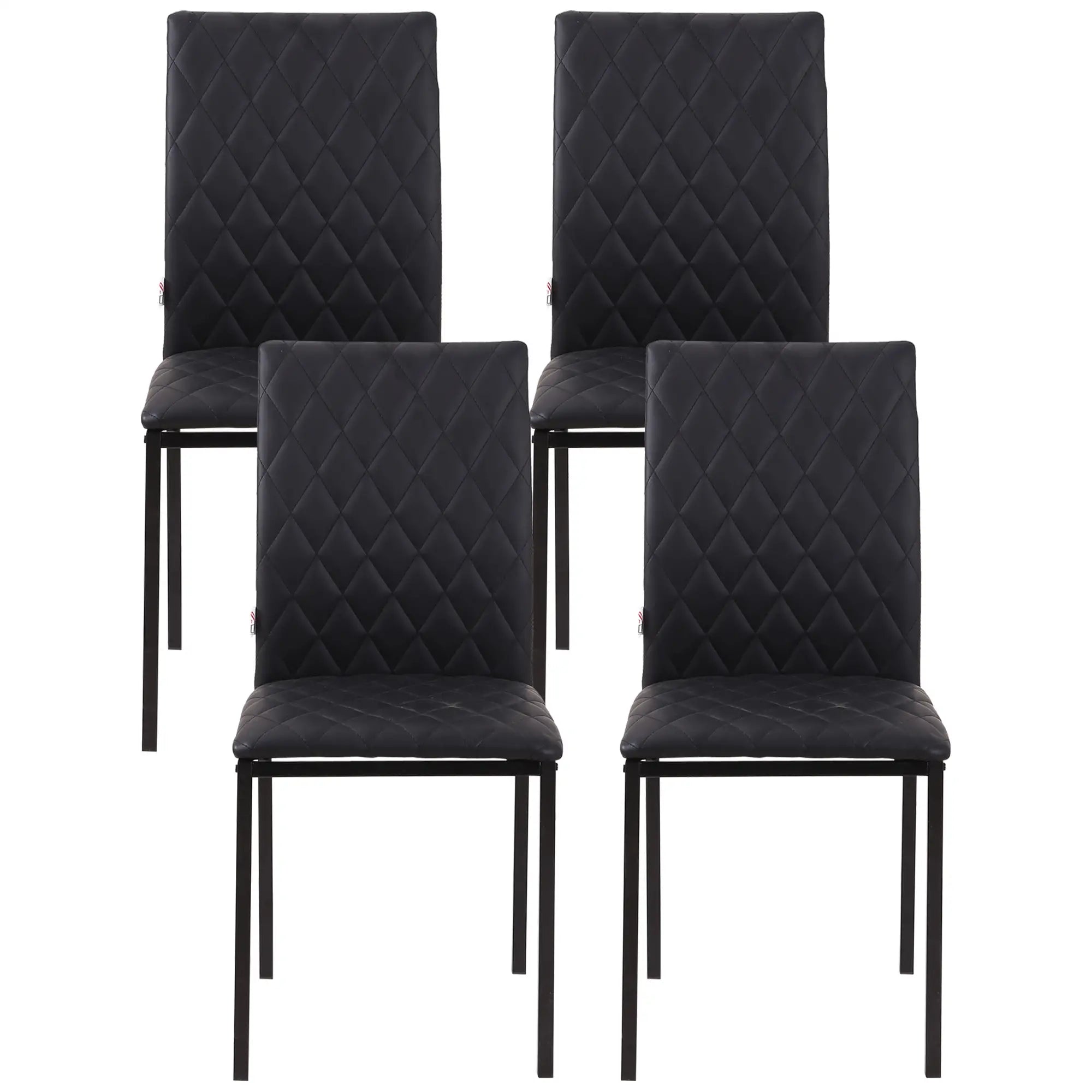 Modern Dining Chairs Set of 4, Upholstered Faux Leather, Black Bar Stools at Gallery Canada