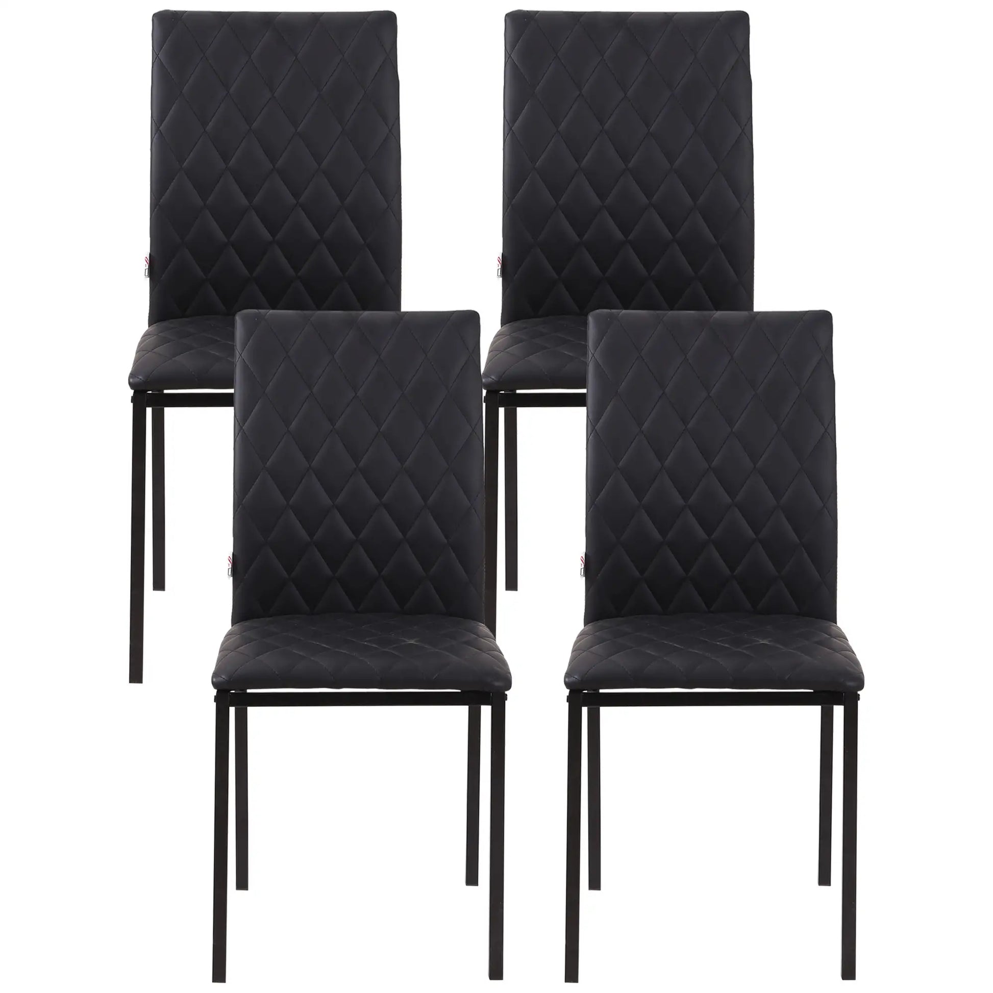 Modern Dining Chairs Set of 4, Upholstered Faux Leather, Black Bar Stools at Gallery Canada