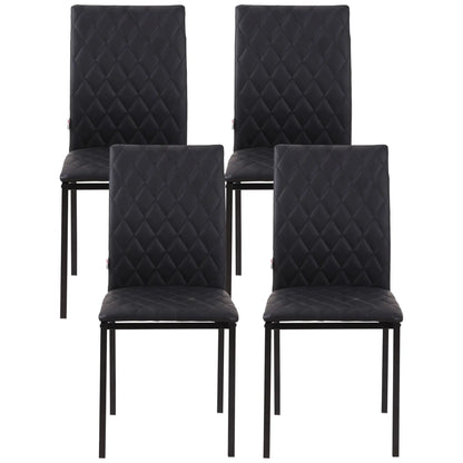 Modern Dining Chairs Set of 4, Upholstered Faux Leather, Black Bar Stools at Gallery Canada
