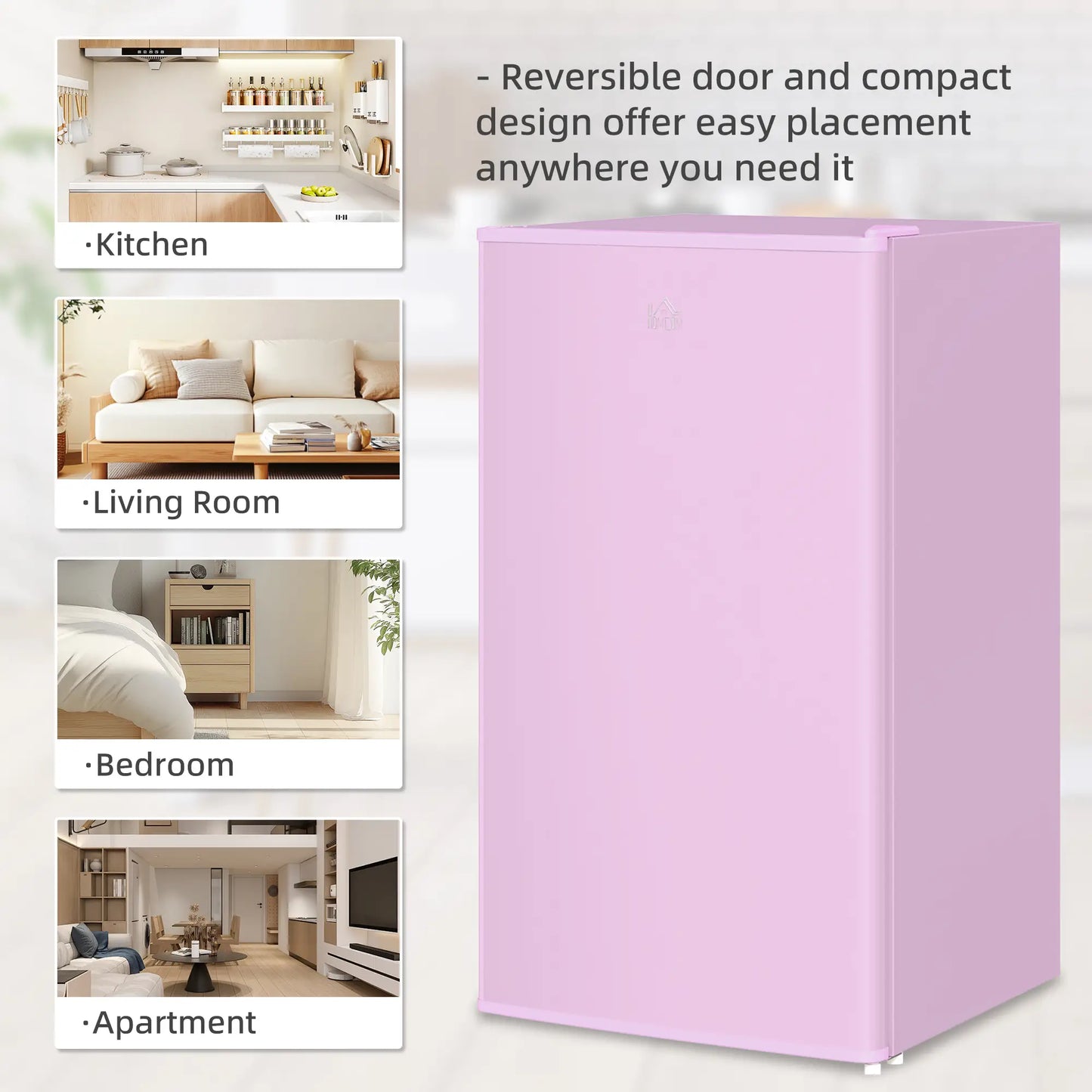 Compact Refrigerator, Mini Fridge with Freezer, Adjustable Shelf, Pink Small Kitchen Appliances at Gallery Canada