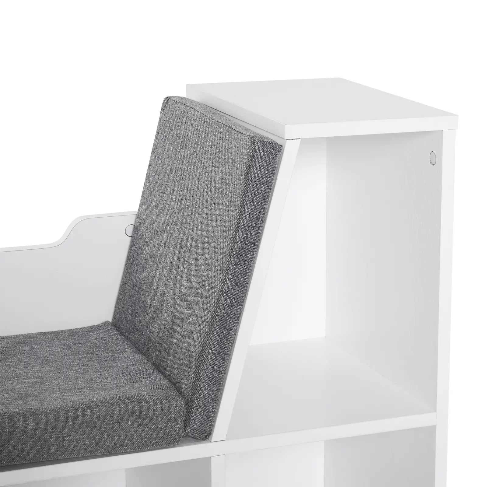 6-Cubby Bookcase with Seat Cushion, Cube Storage Shelf, Grey Small Bookshelves at Gallery Canada