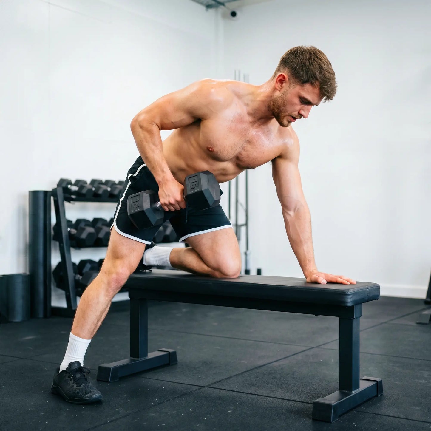 Rubber Dumbbells Weight Set, 30lbs, 2 x 15lbs, Black Dumbbells & Barbells at Gallery Canada