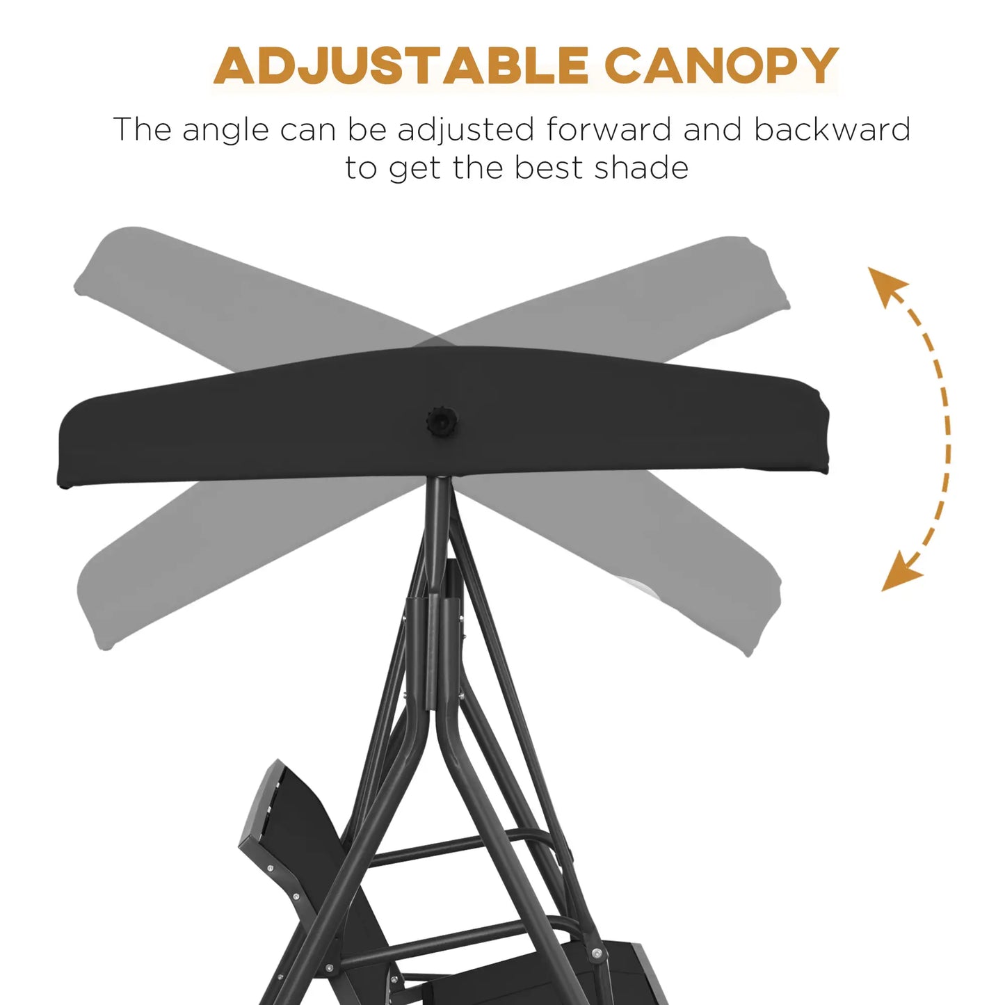 3-Seater Swing Chair, Covered Garden Hammock, A-Frame, Black Patio Swings with Stand at Gallery Canada