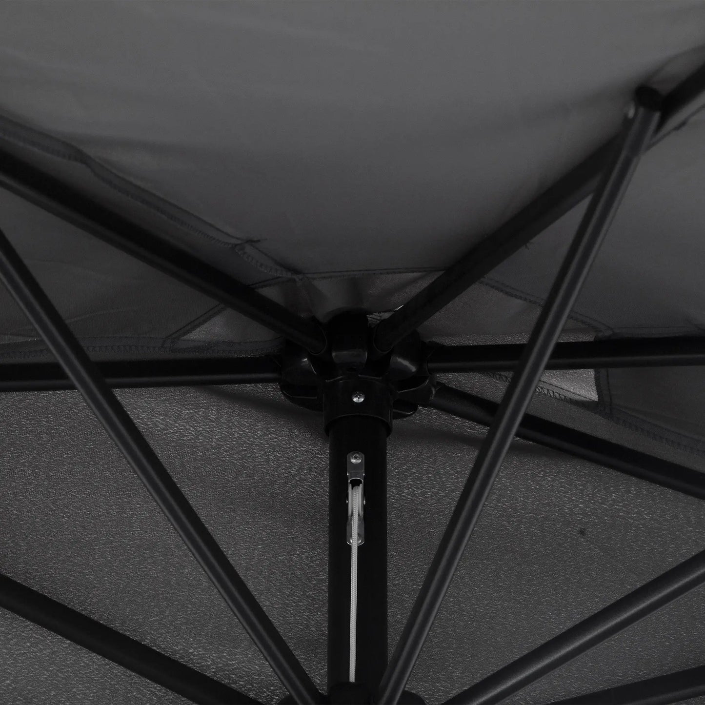 9.8ft Half Umbrella, Semi Round Patio Parasol, Crank Handle, Top Vent, Grey Sun Umbrellas at Gallery Canada