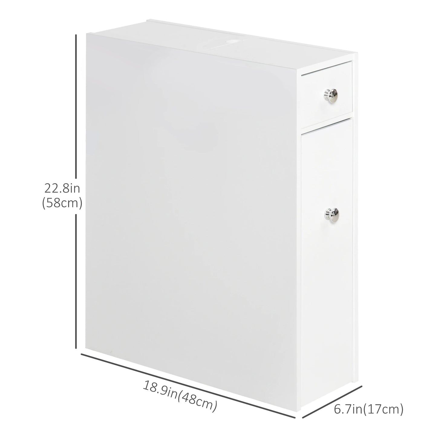 Space Saving Toilet Paper Cabinet, Narrow Bathroom Cabinet with Drawers, White Bathroom Cabinets at Gallery Canada
