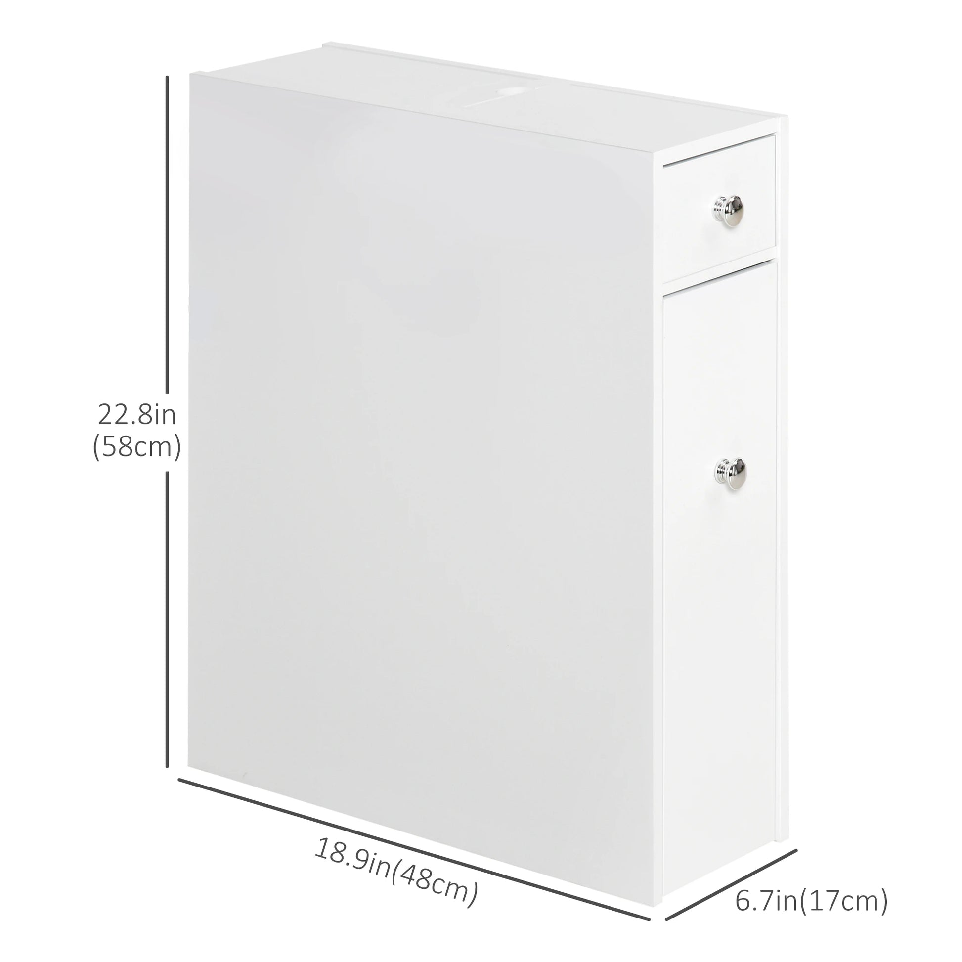 Space Saving Toilet Paper Cabinet, Narrow Bathroom Cabinet with Drawers, White Bathroom Cabinets at Gallery Canada