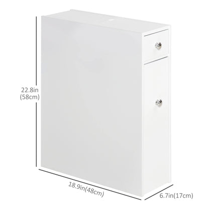 Space Saving Toilet Paper Cabinet, Narrow Bathroom Cabinet with Drawers, White Bathroom Cabinets at Gallery Canada