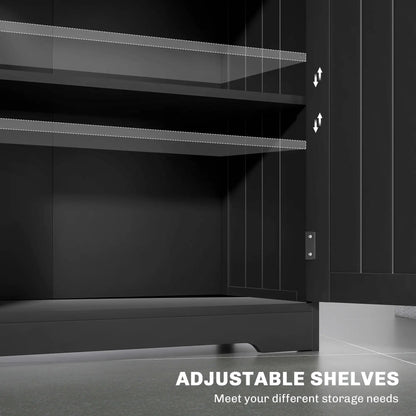 Bathroom Storage Cabinet, 2 Drawers, Adjustable Shelf, Black Bathroom Cabinets at Gallery Canada