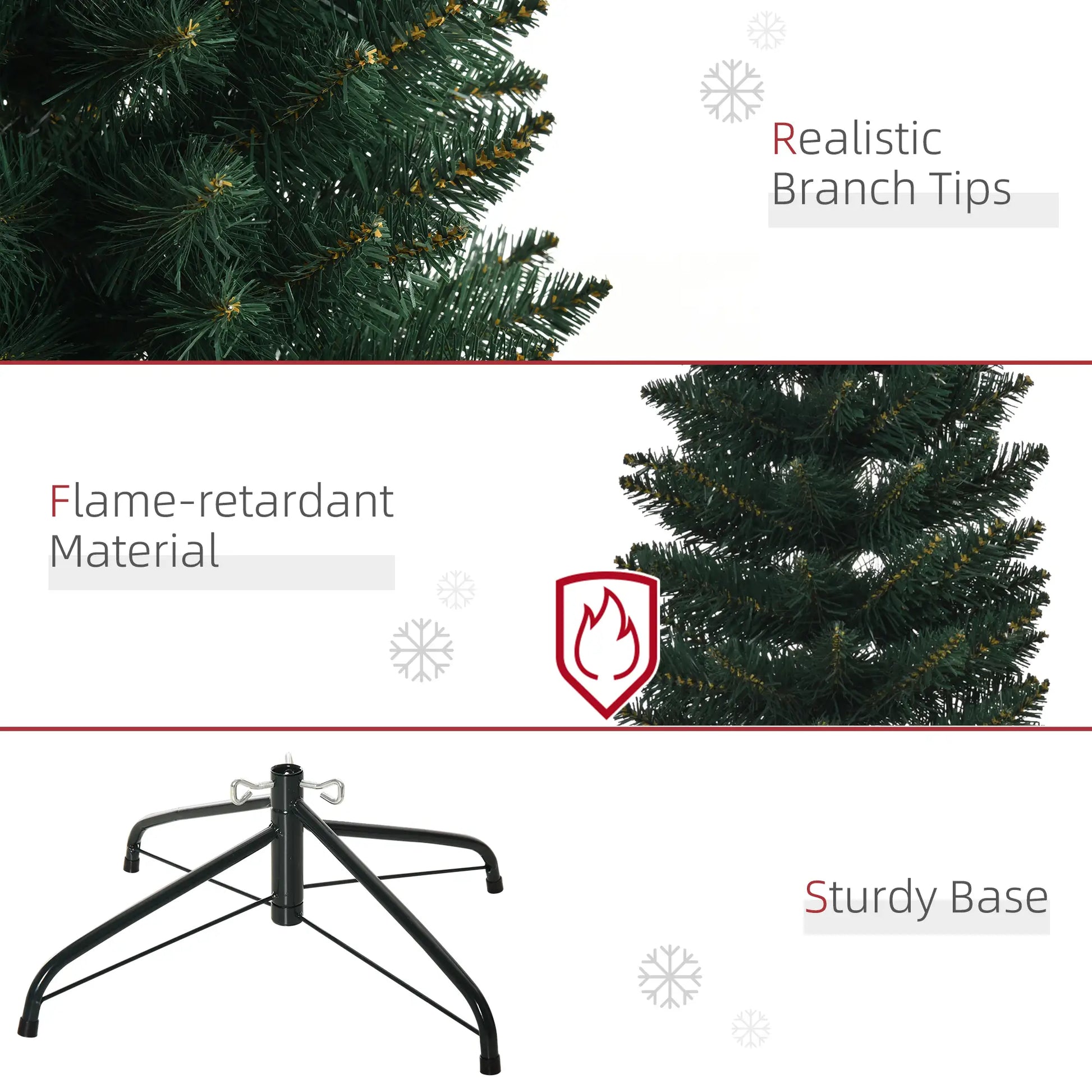 6FT Artificial Christmas Pencil Tree, Foldable Black Stand, Green Artificial Christmas Trees at Gallery Canada