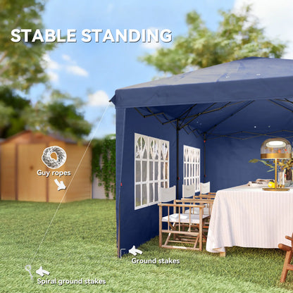 10' x 20' Outdoor Pop Up Canopy Tent, Instant Shelter With Carrying Bag, Blue Pop Up Canopies at Gallery Canada