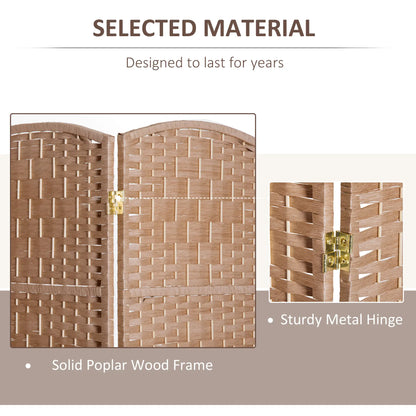 6ft Folding Room Divider, 3 Panel Wooden Frame, Natural Room Dividers at Gallery Canada
