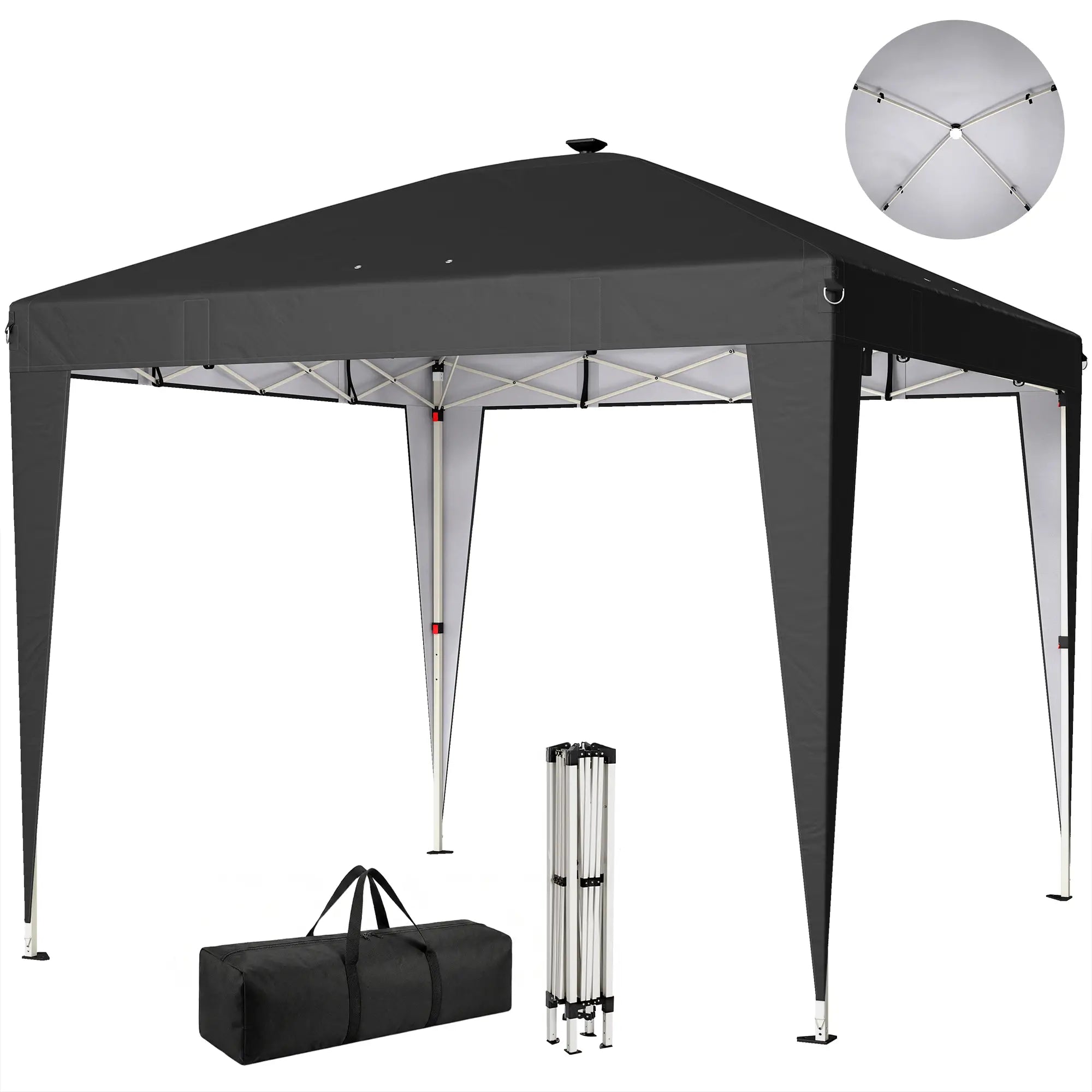 10 x 10 ft Pop Up Canopy Tent, UPF 50+ Instant Portable Shelter, Black Pop Up Canopies at Gallery Canada
