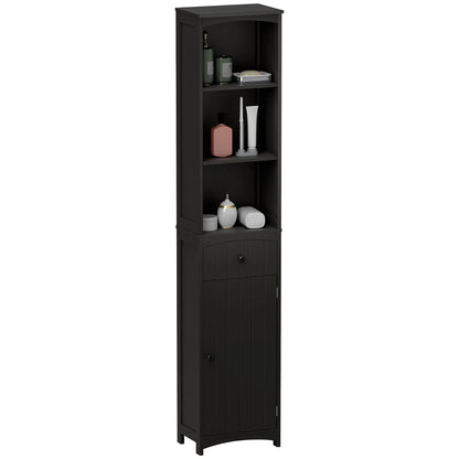 Tall Bathroom Cabinet, Shelves and Drawer Storage Organizer Bathroom Cabinets Black at Gallery Canada