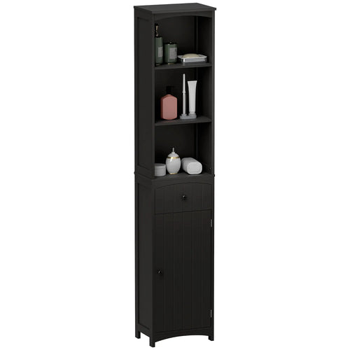 Tall Bathroom Cabinet, Shelves and Drawer Storage Organizer