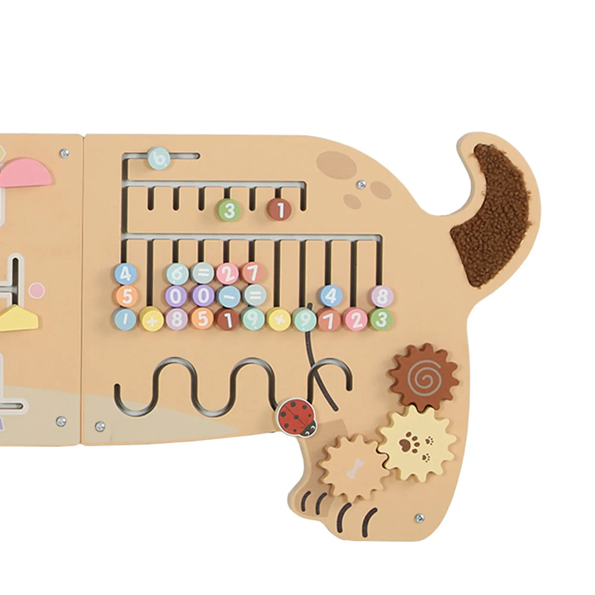 Tableau d'activités mural en bois, Panneau sensoriel Montessori, Teckel, Tout-petit