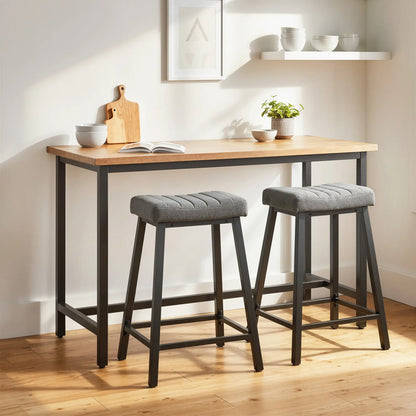Set of 2 Velvet Bar Stools, Curved Seat with Footrest, Grey Bar Stools at Gallery Canada