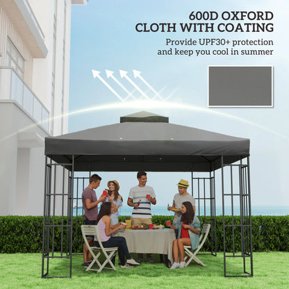 10' x 10' Gazebo Canopy Replacement Cover, UPF30+, Top Cover Only, Dark Grey Gazebo Canopy Replacement at Gallery Canada