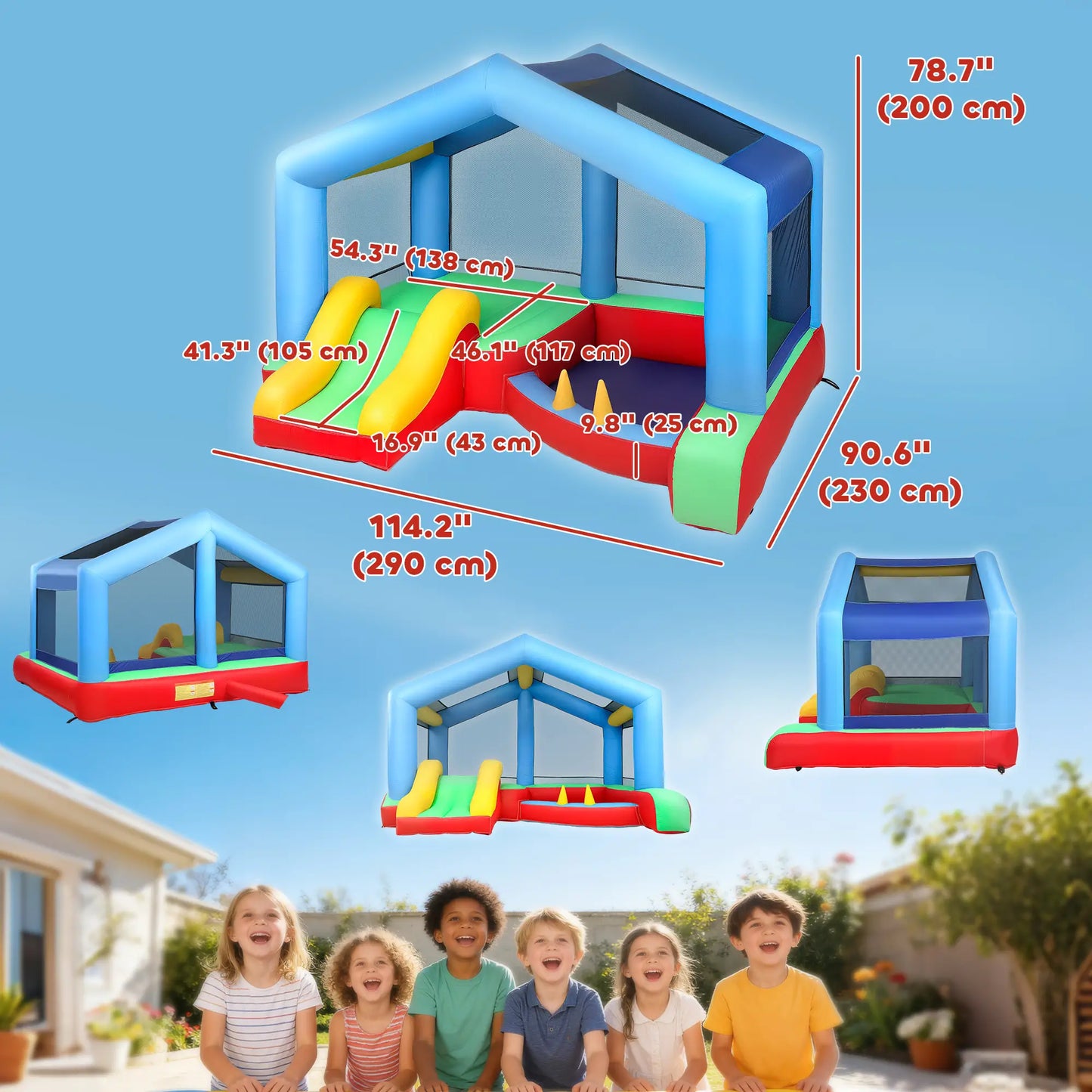 Kids Bouncy Castle, Inflatable Bounce House With Slide, Ball Pit Inflatables at Gallery Canada