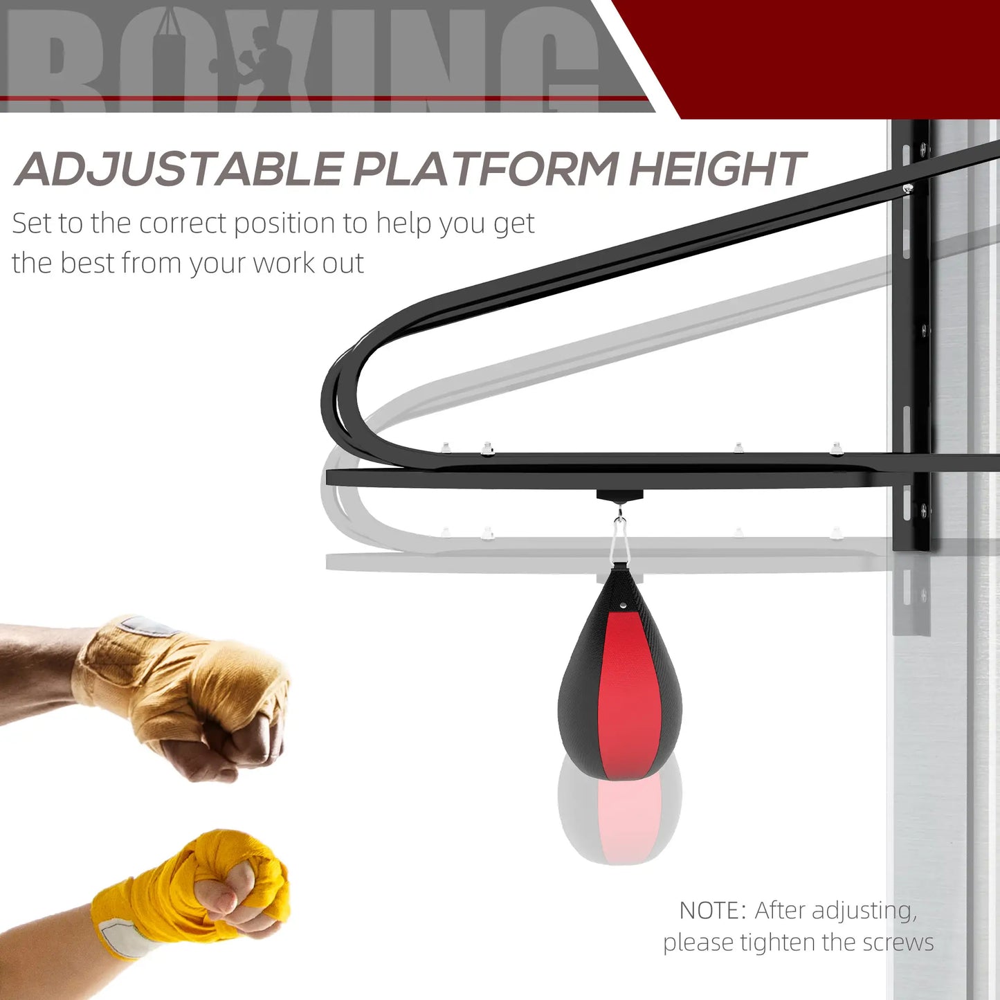 Wall Mounted Speed Bag Boxing Platform, Adjustable Height Strength Training Equipment at Gallery Canada