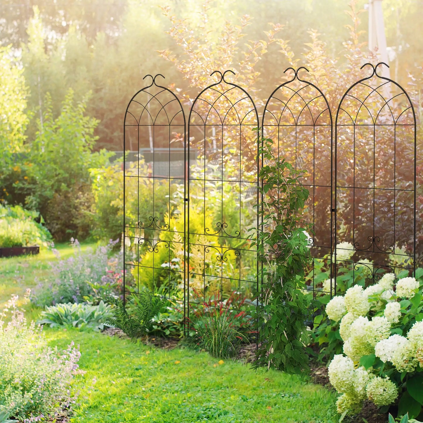 2 Pcs Metal Garden Trellis for Climbing Plants, Outdoor Plant Support Plant Stands at Gallery Canada