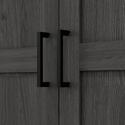 70" Tall Kitchen Pantry Cabinet, Adjustable Shelves, Black Wood Grain, Black Kitchen Pantry Cabinets at Gallery Canada