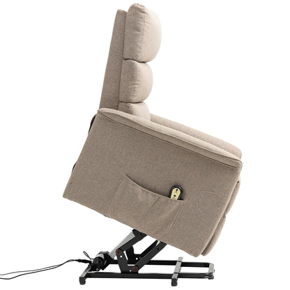 Power Lift Chair Recliner with Remote, Side Pockets, Brown Electric Power Lift Chairs at Gallery Canada