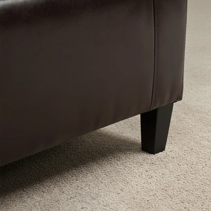 Storage Ottoman Bench, PU Leather, Tufted Design, Brown Storage Ottomans & Benches at Gallery Canada